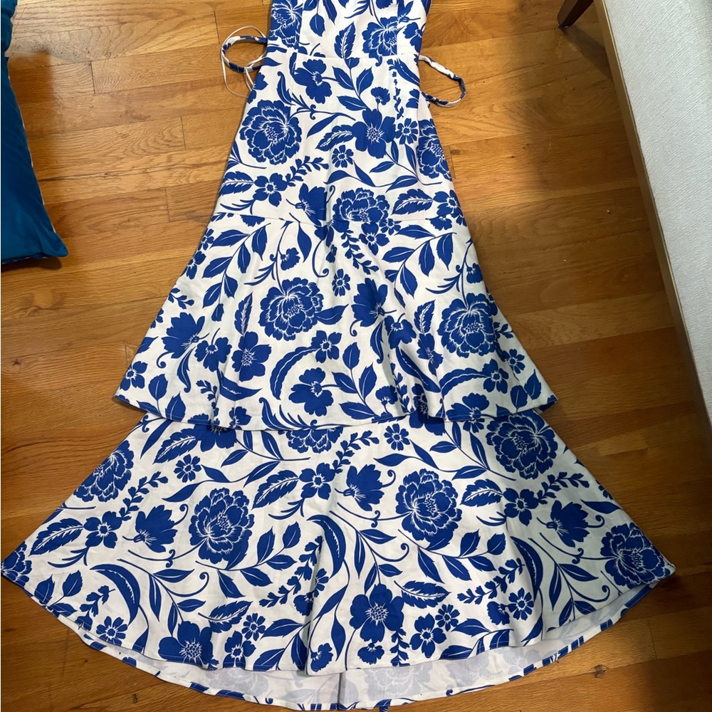 Milly Blue Flowers Of Spain Linen Dress - Picture 3 of 7
